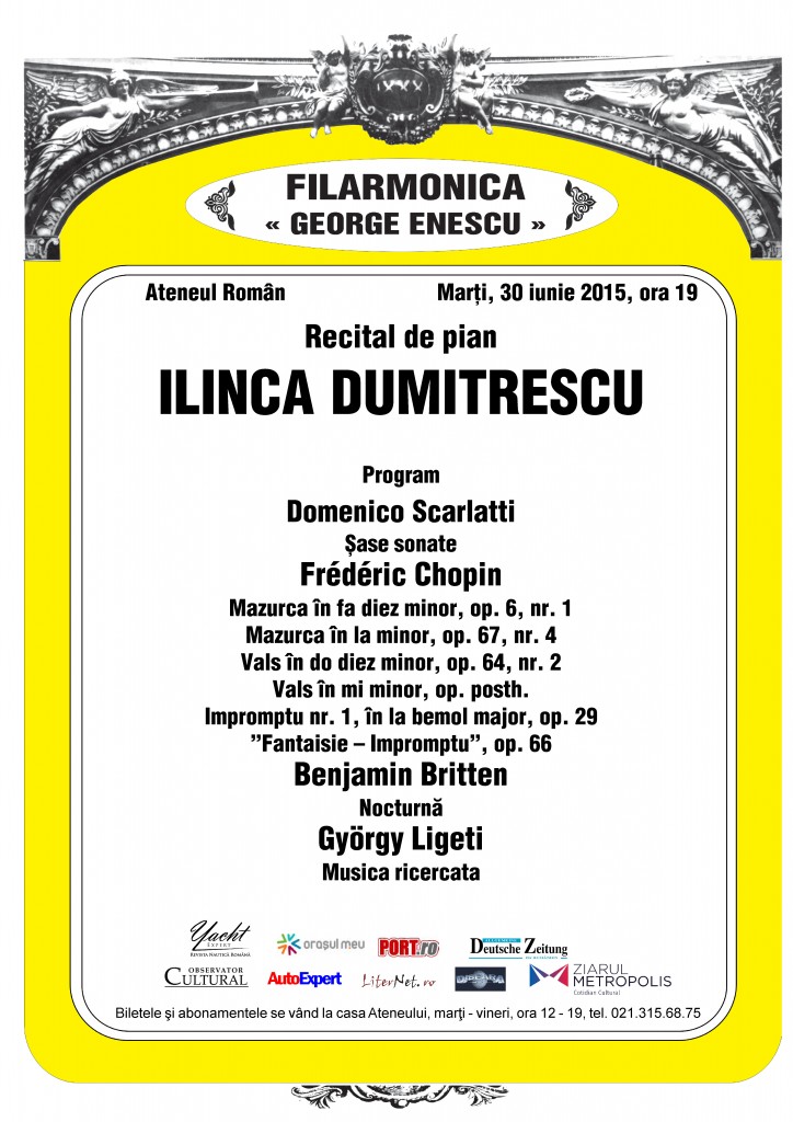 Afis recital Ilinca Dumitrescu