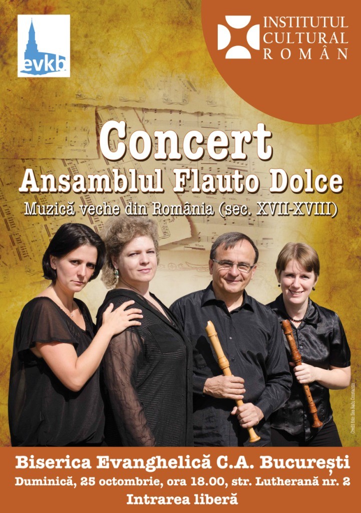 Concert de muzica veche cu Flauto Dolce la Biserica Lutherena