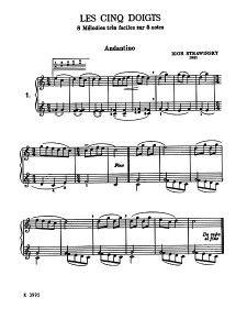 Andantino - Les cinq doigts, Stravinsky 1921