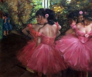 Balerine in tutu-uri mov (celebrul roz ciresiu al lui  Degas)