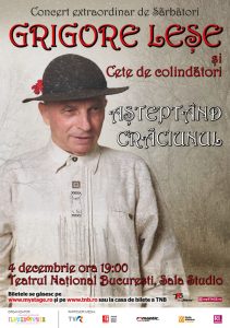 Afis - Concert Grigore Lese 4 decembrie 2017
