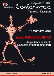Afis - conferinta Mircea Dumitru