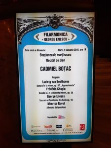Cadmiel Botac (Laureat Mihail Jora), recital pian la Ateneul Roman (Stagiunea de Marti Seara)