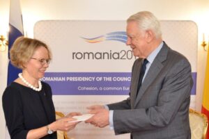 H.E. Marjut Akola (Finland) and Mr. Teodor Melescanu